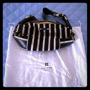 Kate Spade black and white striped purse